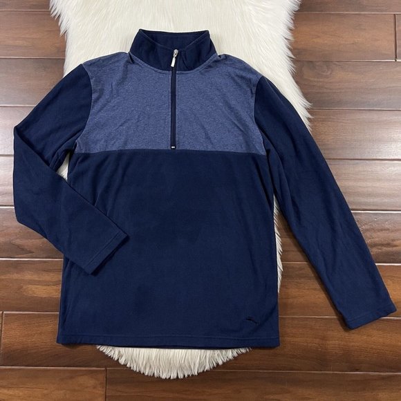 Tommy Bahama Men's‎ Size Medium Blue Fleece Quarter Zip Pullover - Picture 1 of 6